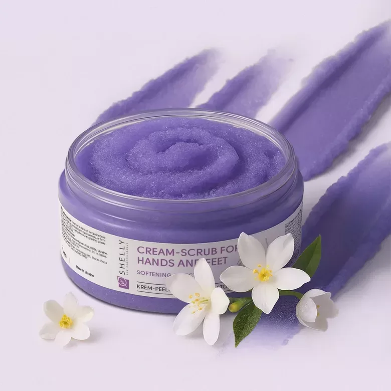 SHELLY Cream scrub for hands and feet with allantoin, snail extract and shea oil 350 g